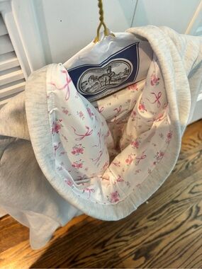 Amazon Girls Hooded Sweatshirt with Pink Floral Lining - White